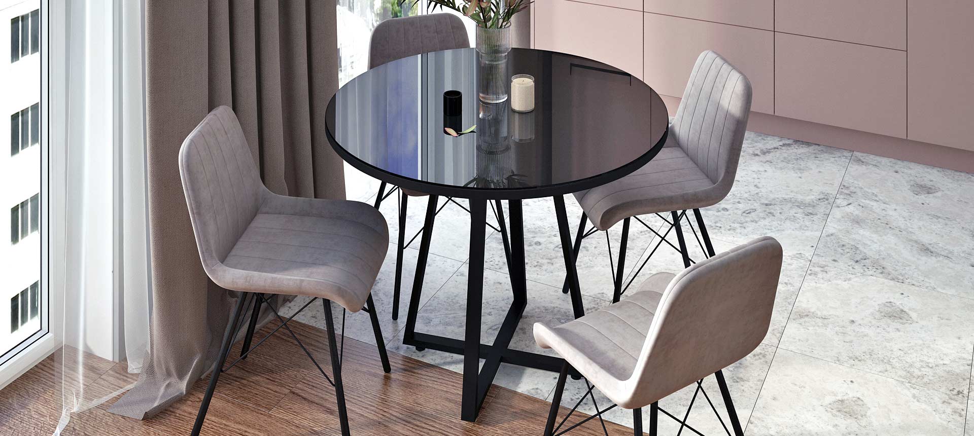 стекло 6мм цвет Чёрный